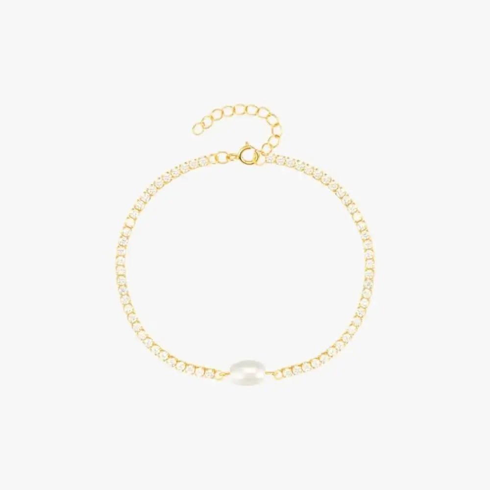 Zirconia and Pearl Tennis Bracelet - mifjewelry