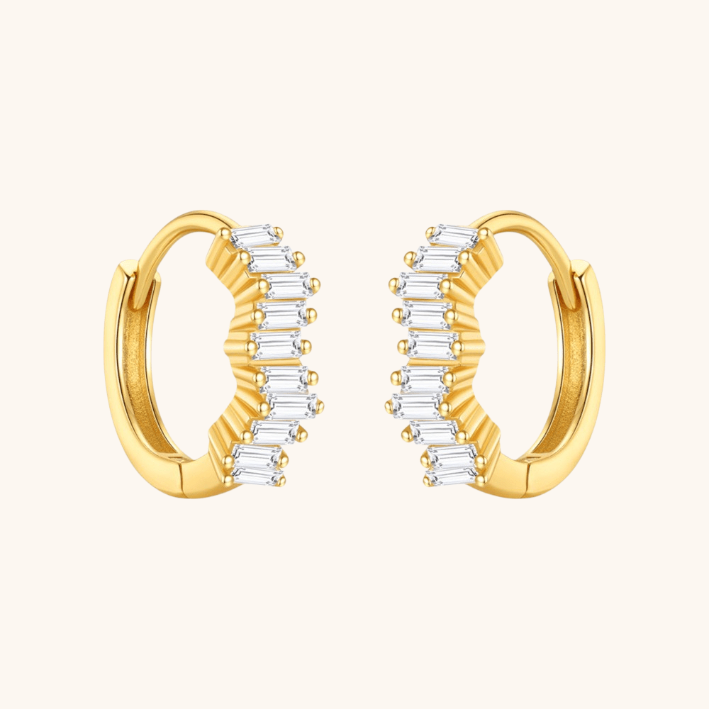 Zirconia Baguette Hoops - mifjewelry