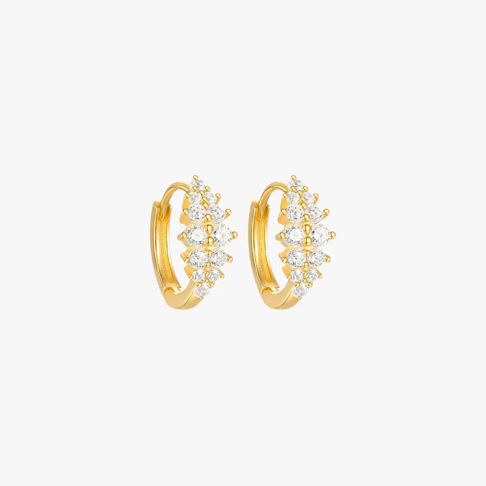 Zirconia Cluster Hoop Earrings - mifjewelry