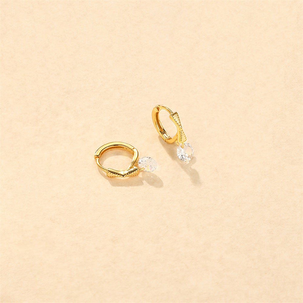 Zirconia Drop Hoop Earrings - mifjewelry