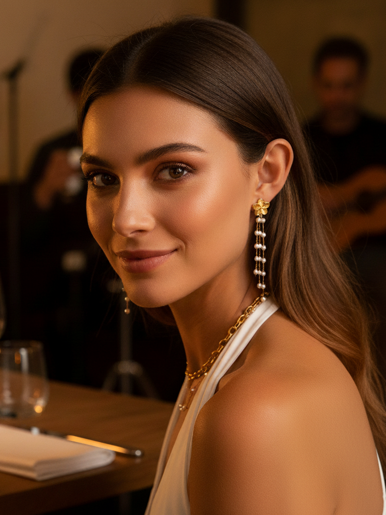 Pearl Cascade Bloom Earrings
