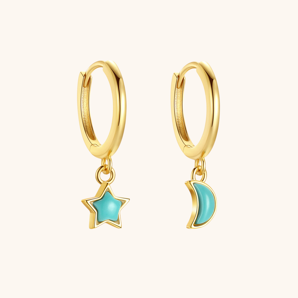Turquoise Star & Moon Jewelry Set