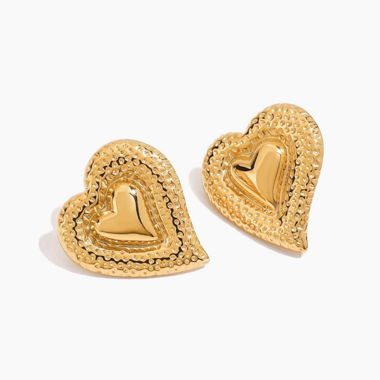 Heartwave Textured Stud Earrings
