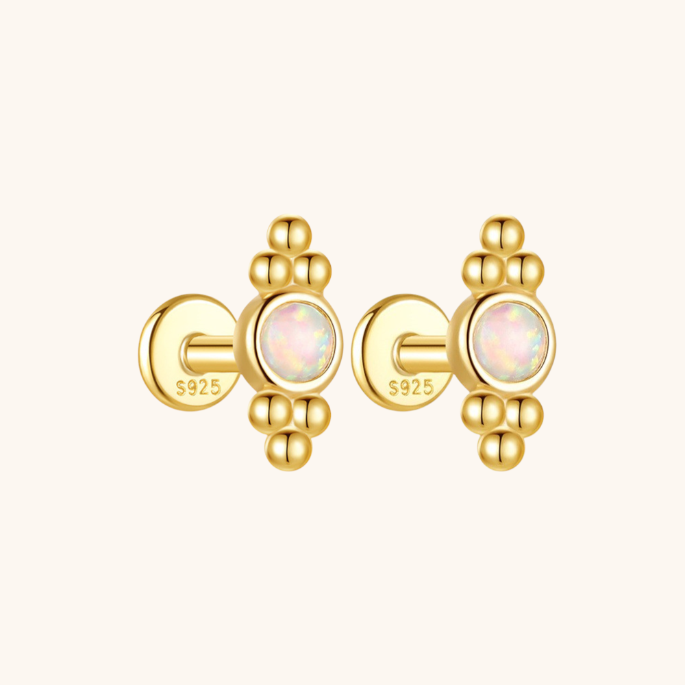 Opal Beaded Labret Stud Earrings