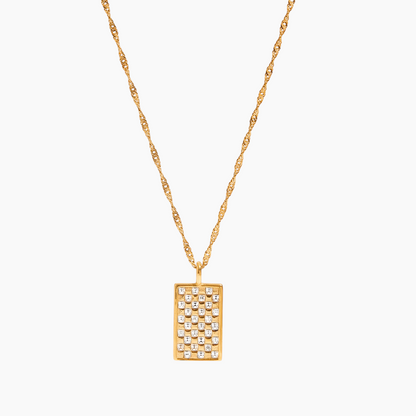 Radiant Grid Pavé Pendant Necklace