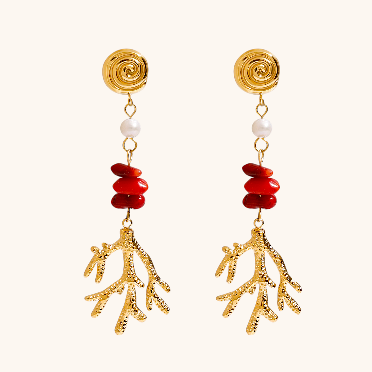 Red Coral Reef Earrings