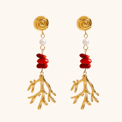 Red Coral Reef Earrings