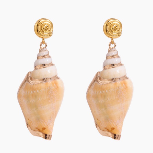 Sirena Spiral Seashell Earrings