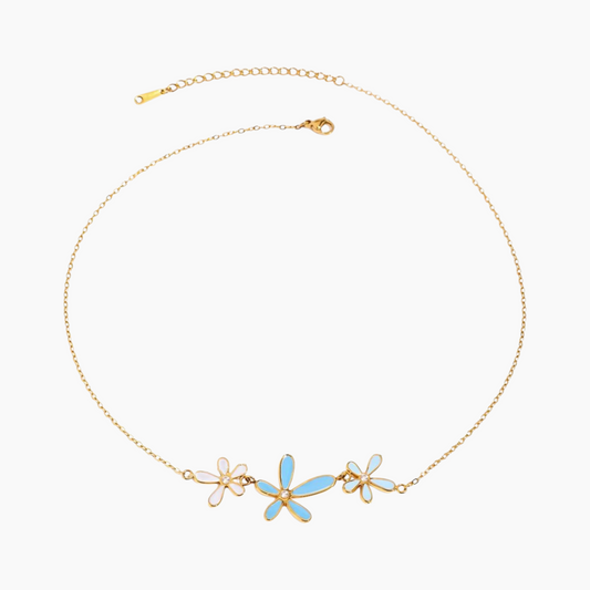 Azure Daisy Chain Necklace