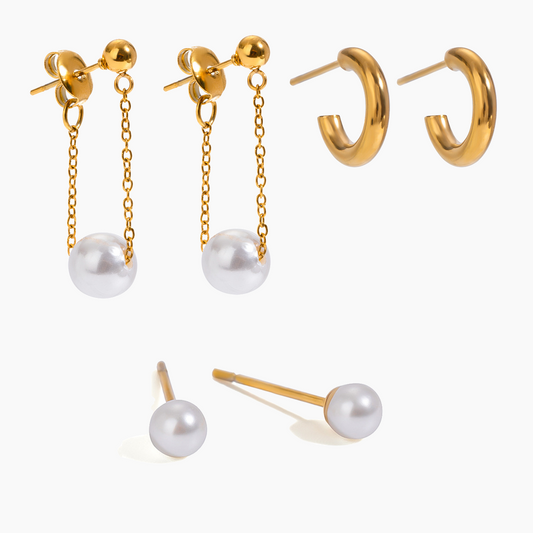 Pearl Flow Earring Trio