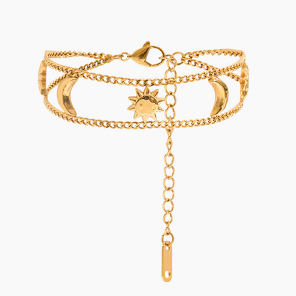 Celestial Glow Double Chain Bracelet