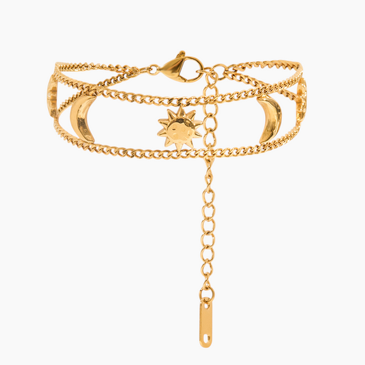 Celestial Glow Double Chain Bracelet