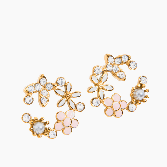 Blossom Whirl Crystal Earrings