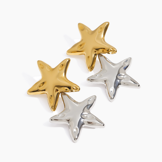 Starry Ocean Dual-Tone Earrings