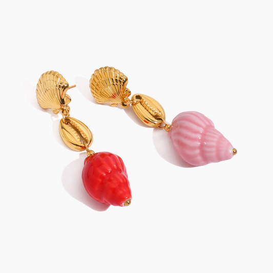 Tropical Shell Drop Earrings