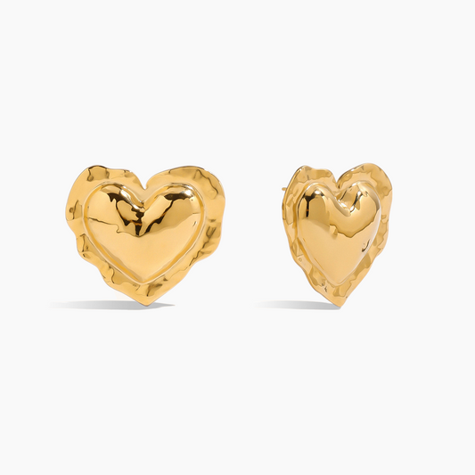 Bold Heartbeat Studs - Golden