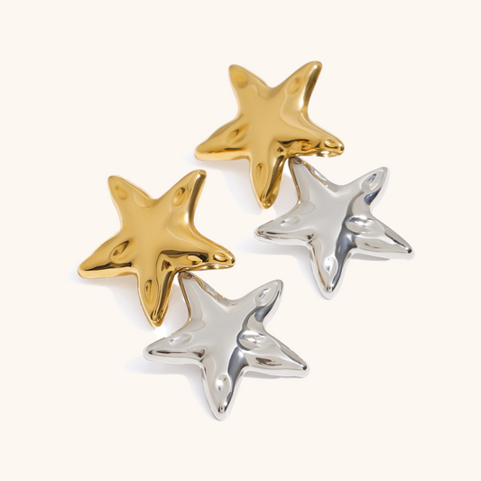 Starry Ocean Dual-Tone Earrings