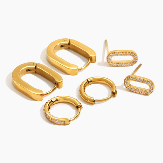 Gilded Edge Earring Set