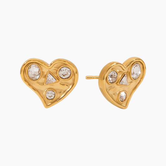 Crushed Heart Studs