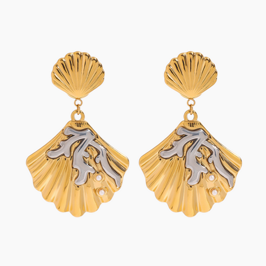 Coral Crown Shell Earrings