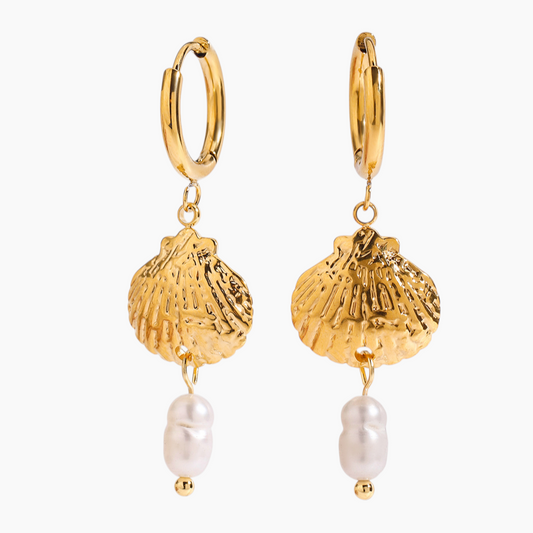 Ocean Muse Shell & Pearl Earrings