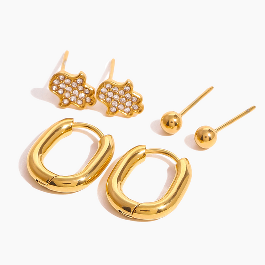 Golden Glint Earring Set