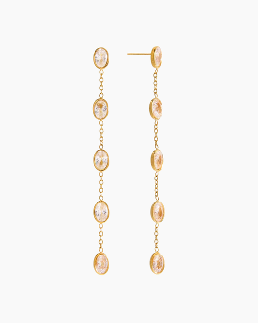 Dangle Crystal Drop Earrings – Oval