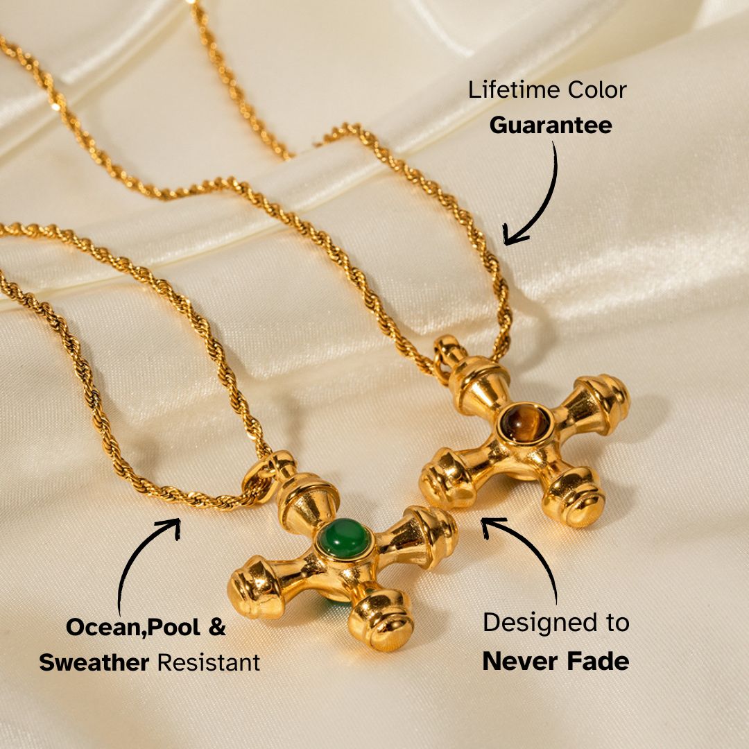 Emerald Divine Cross Necklace