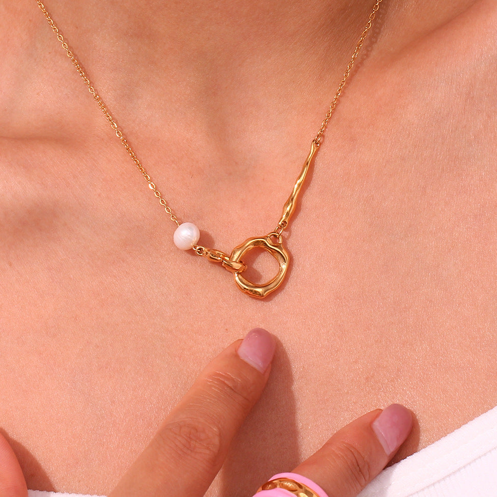 Organic Pearl Link Necklace