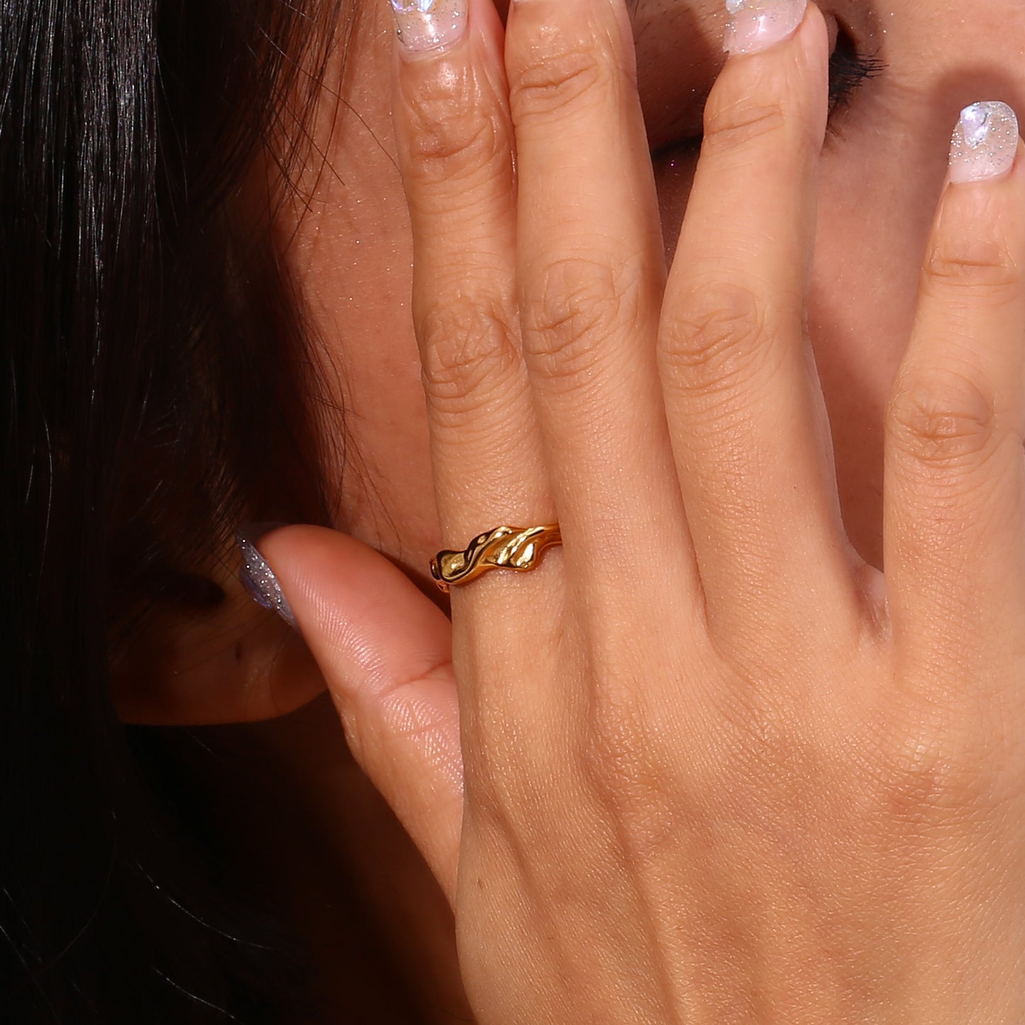 Molten Wave Textured Ring