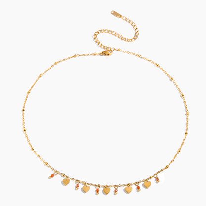 Golden Heart Rain Drop Necklace