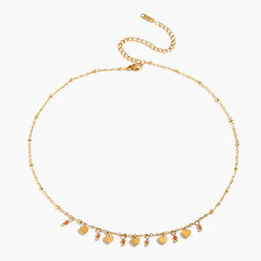 Golden Heart Rain Drop Necklace