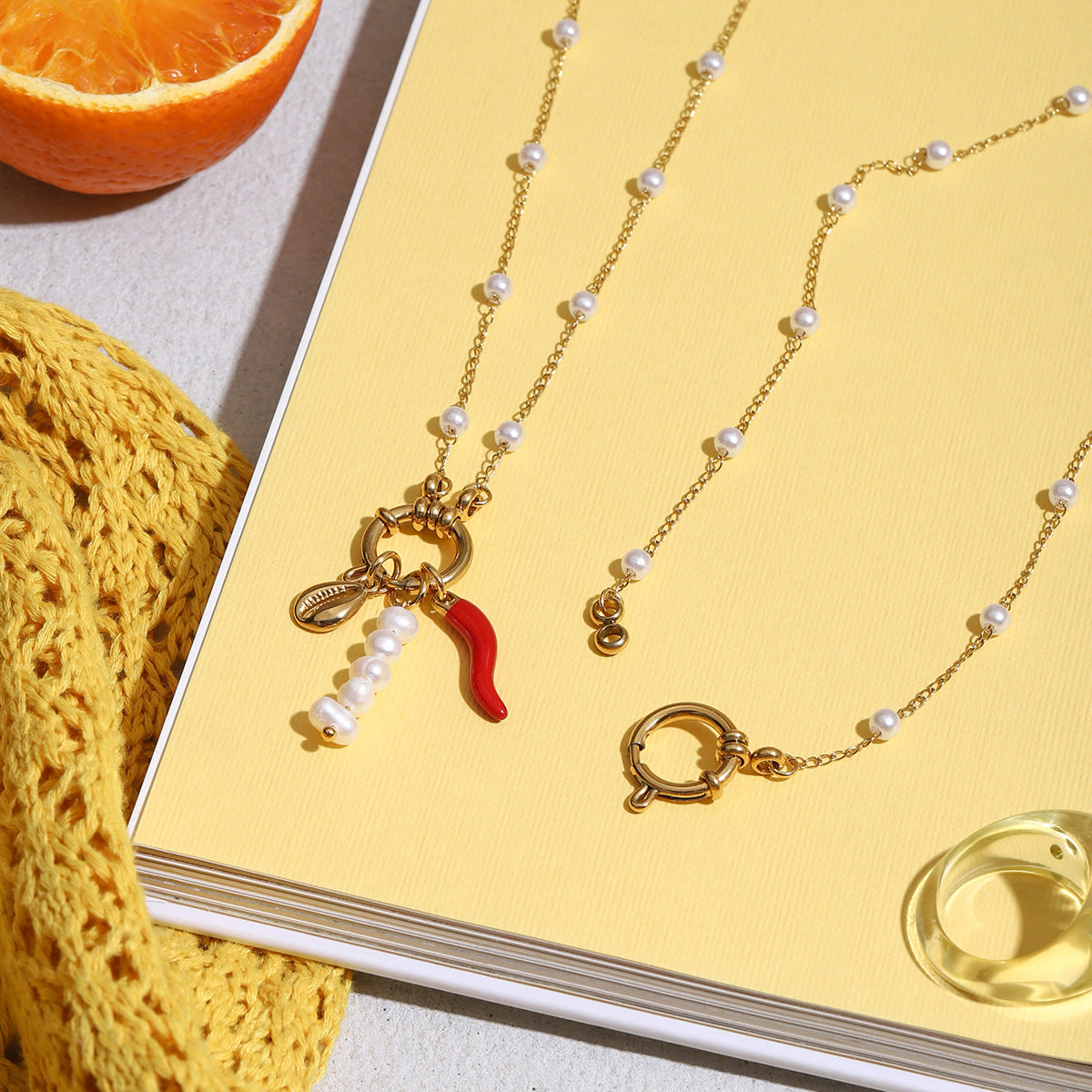 Pearl Accent Loop Necklace