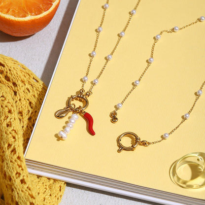 Pearl Accent Loop Necklace