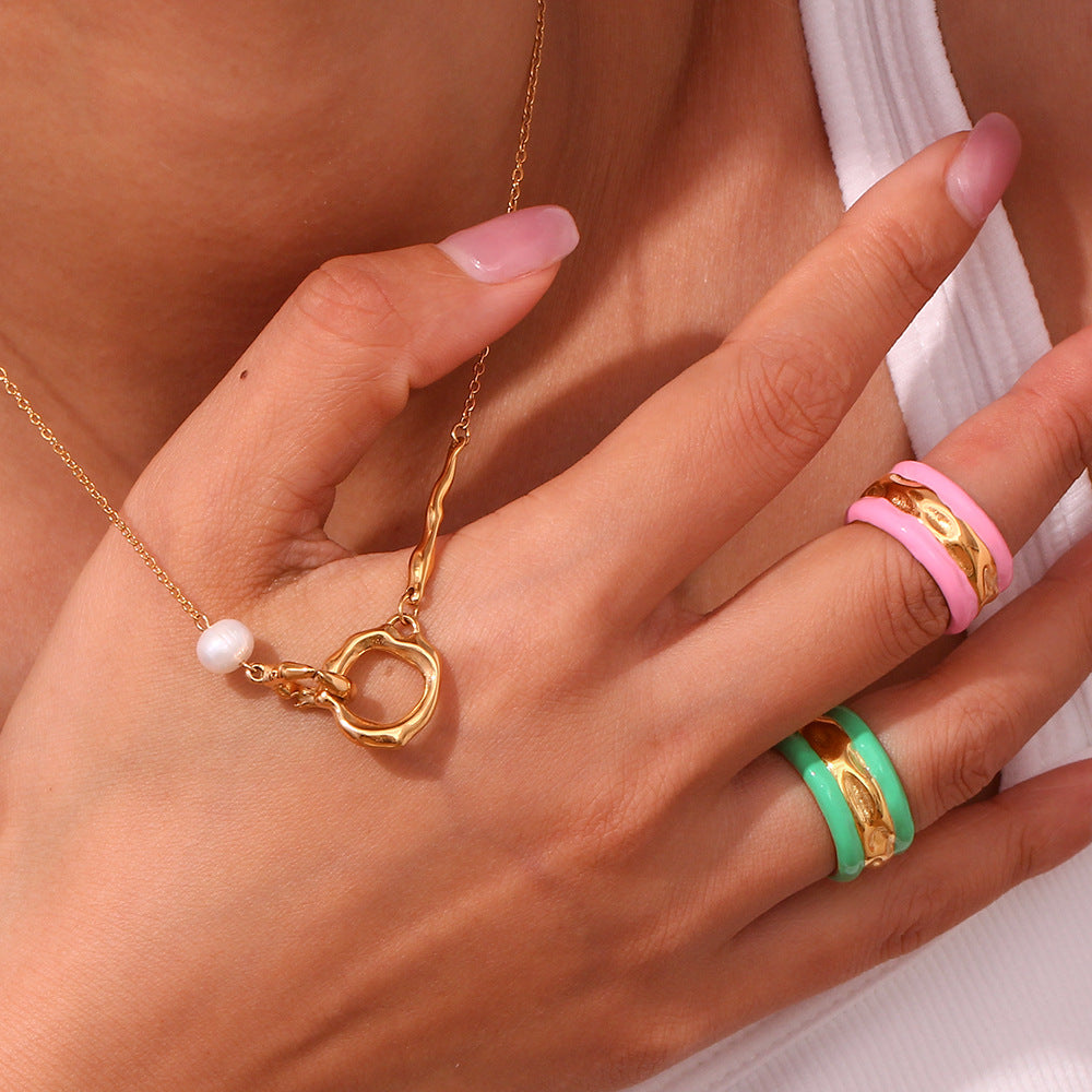 Organic Pearl Link Necklace
