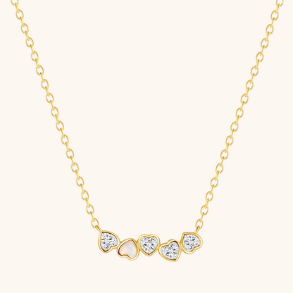 Heart Opal & Zirconia Necklace
