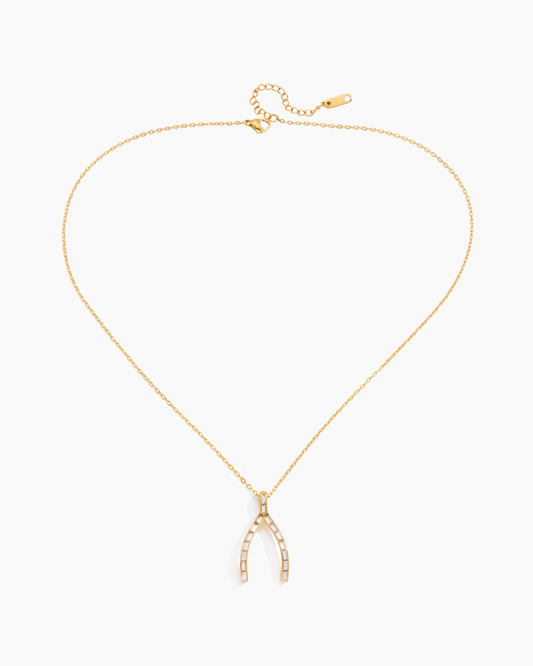 Crystal Wishbone Necklace