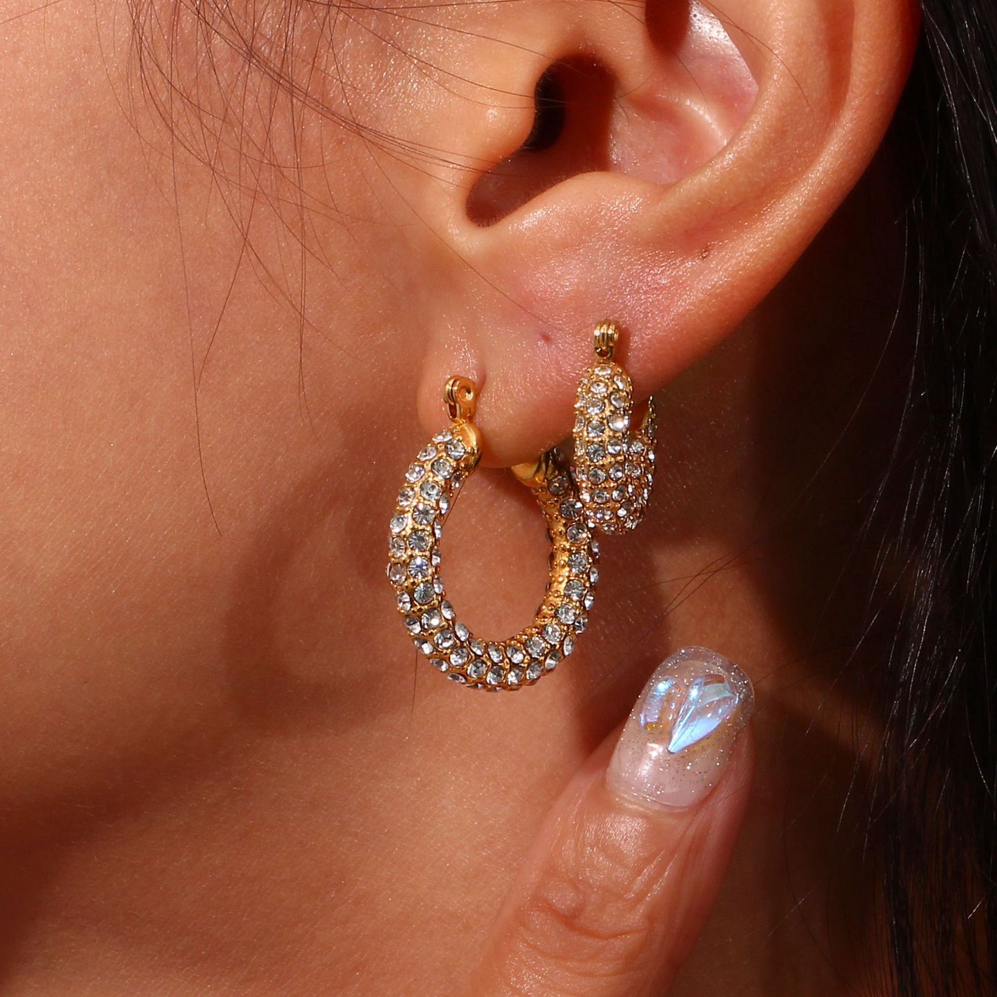 Luxe Pavé Hoop Earrings