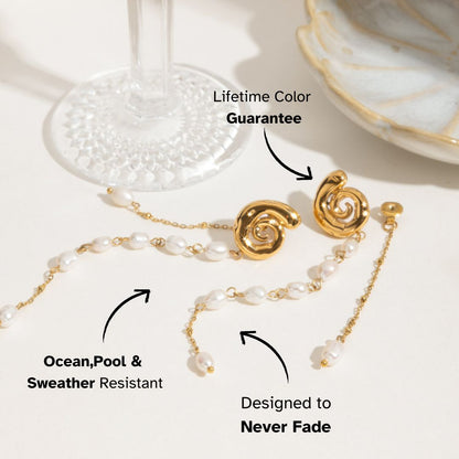 Twist Bloom Pearl Drop Earrings