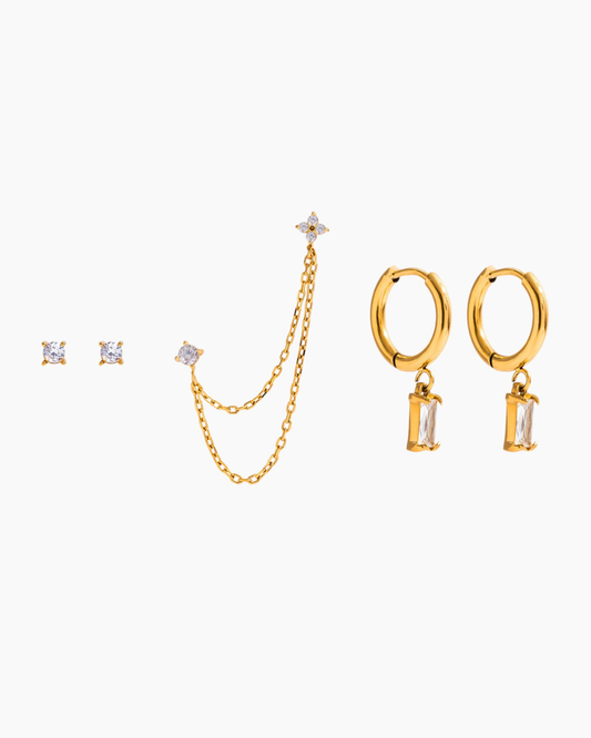 Crystal Charm Multi-Set Earrings