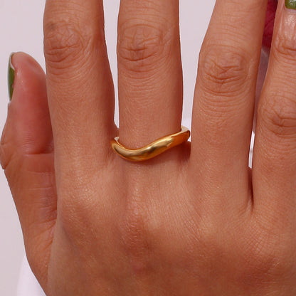 Modern Organic Wave Ring