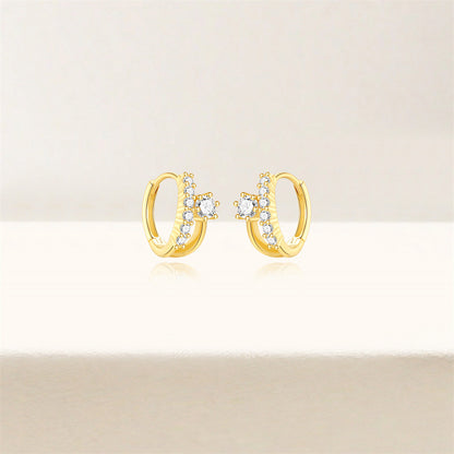 Zirconia Infinity Hoop Earrings