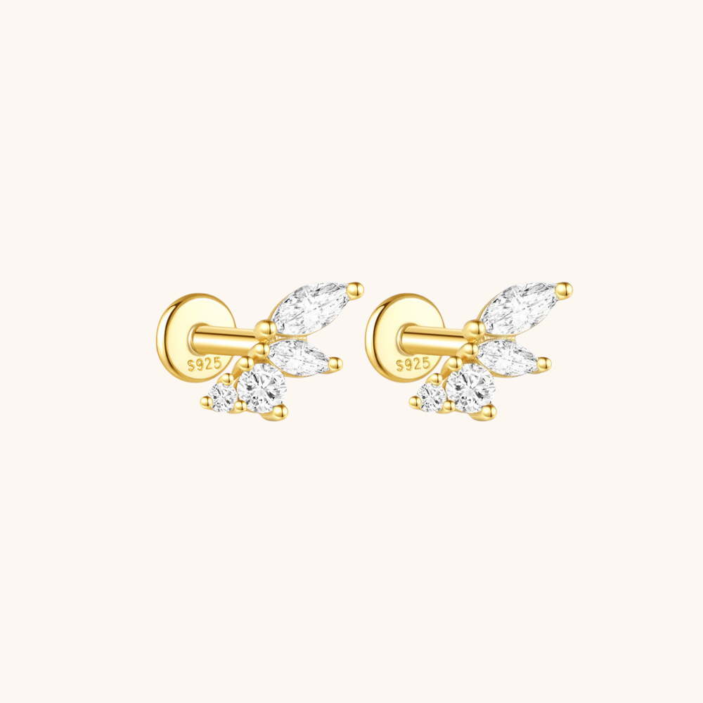 Marquise Zirconia Cluster Stud Earrings
