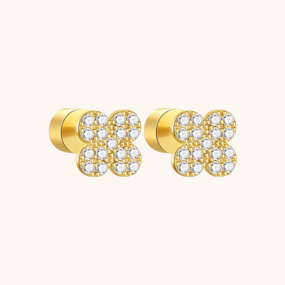 Floral Cluster Zirconia Stud Earrings
