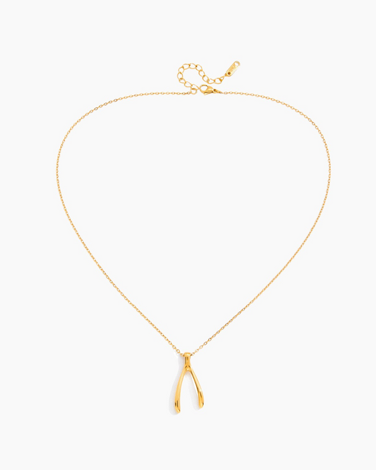 Golden Wishbone Necklace