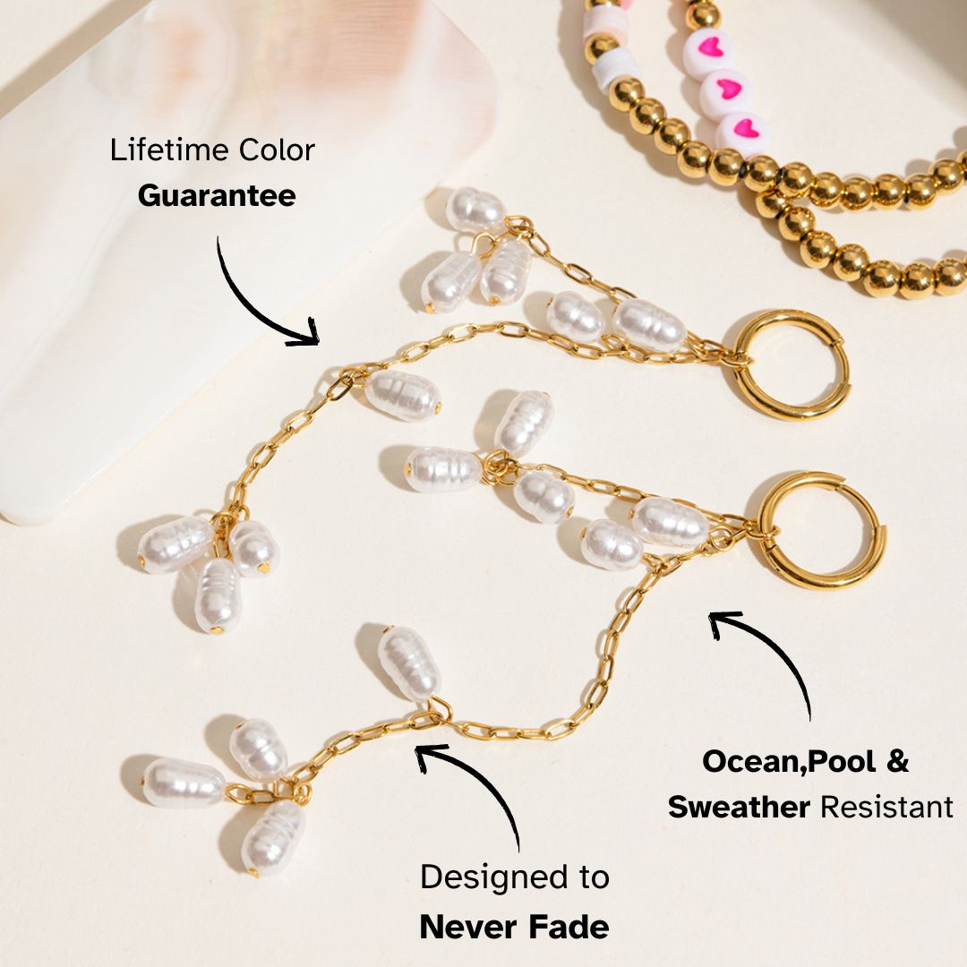 Cascade Pearl Chain Earrings