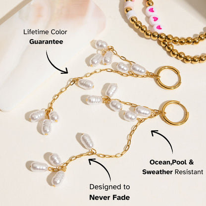 Cascade Pearl Chain Earrings