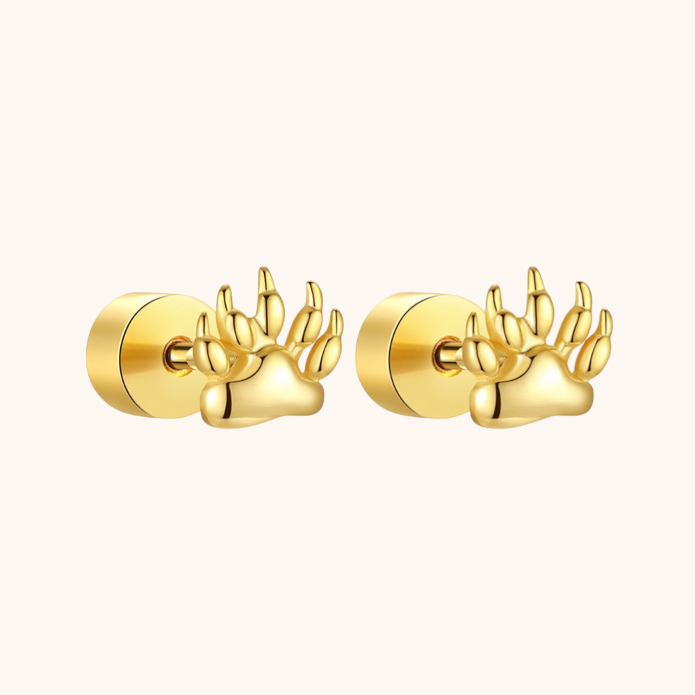 Paw Print Stud Earrings