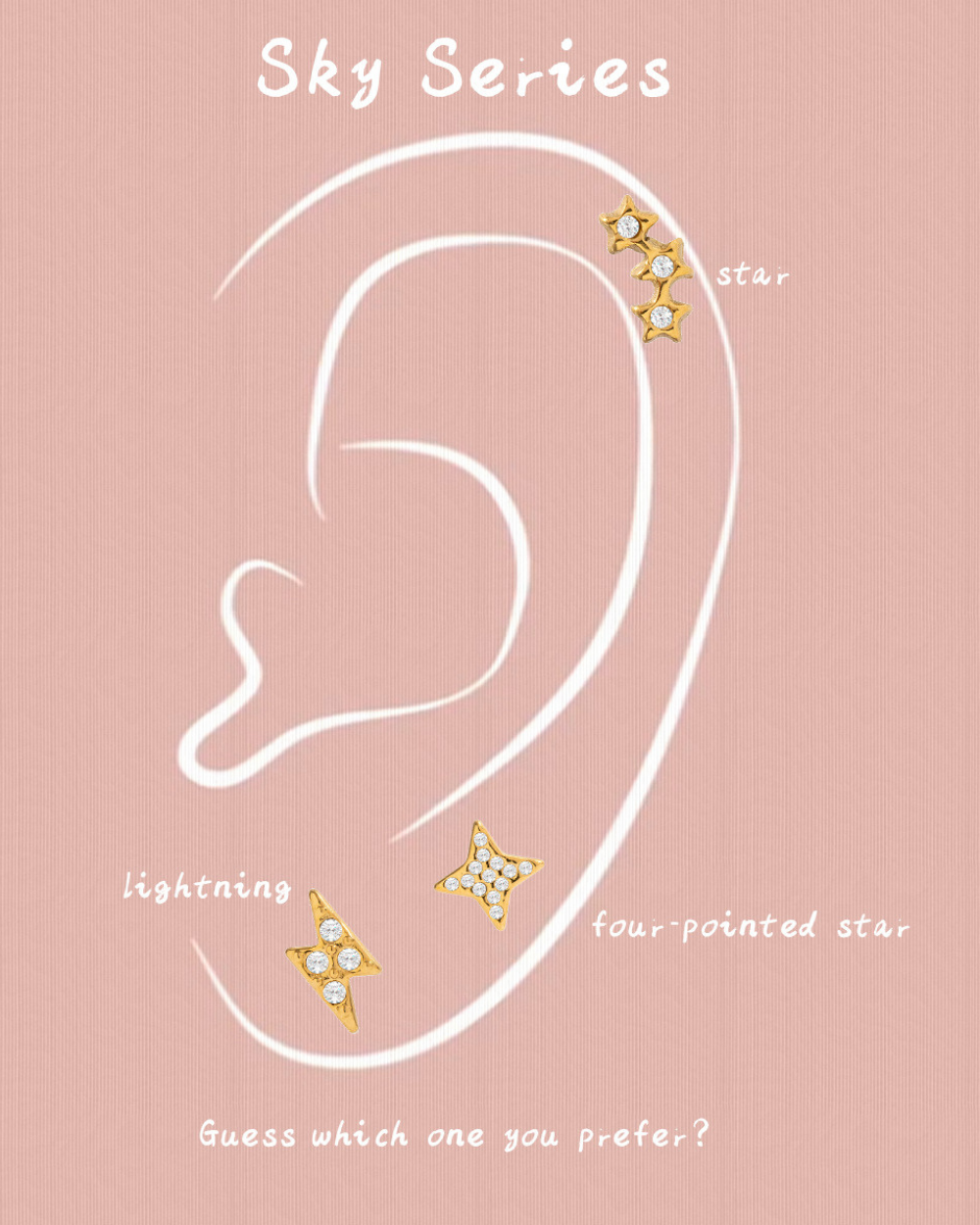 Starlight Spark Trio Stud Earrings