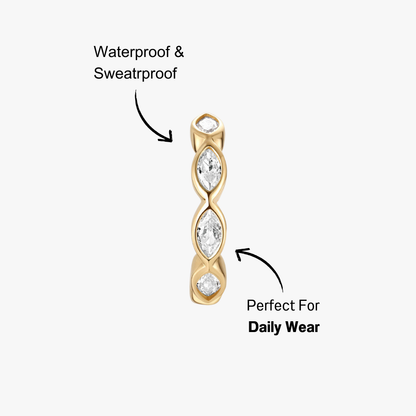 14K gold hoop earrings with cubic zirconia, perfect for adding a chic touch to your jewelry collection